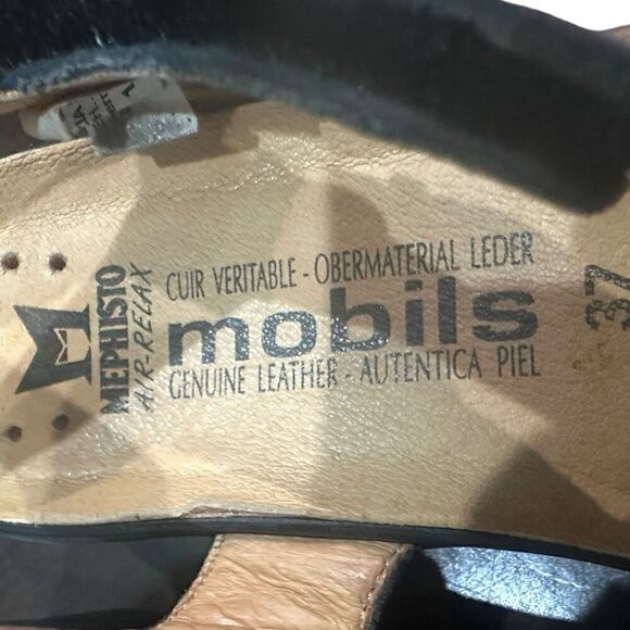 MEPHISTO Mobils Air-Relax Felizia Black Patent Leather Rhinestone Velcro Wedge S - Picture 7 of 11